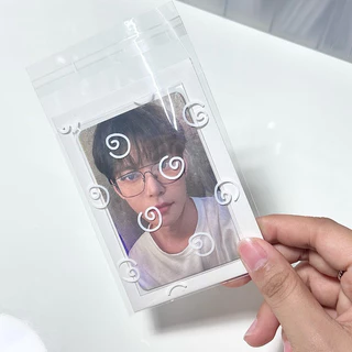 ￼[พร้อมส่ง] ซองใสใส่การ์ด ลายดาว โบว์ ขนาด8*10+3cm