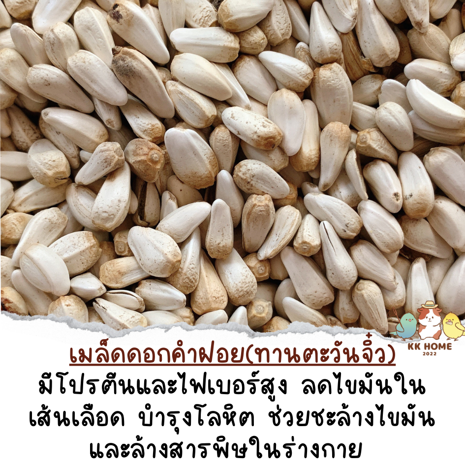 (ร่อนฝุ่น) เมล็ดดอกคำฝอย ขนาด  250 กรัม ธัญพืชนกมากคุณประโยชน์