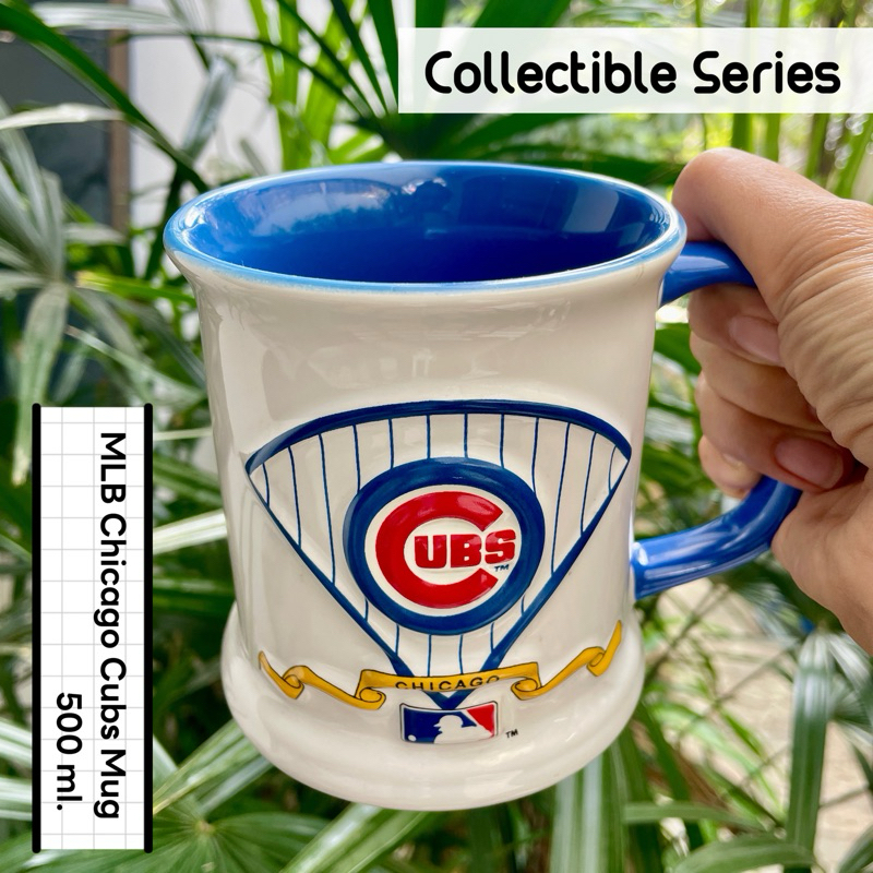Pladao Collectible MLB Chicago Cubs Ceramic Baseball Mug แก้วกาแฟ มัค เซรามิค ทีมเบสบอล ลายนูน 16 oz