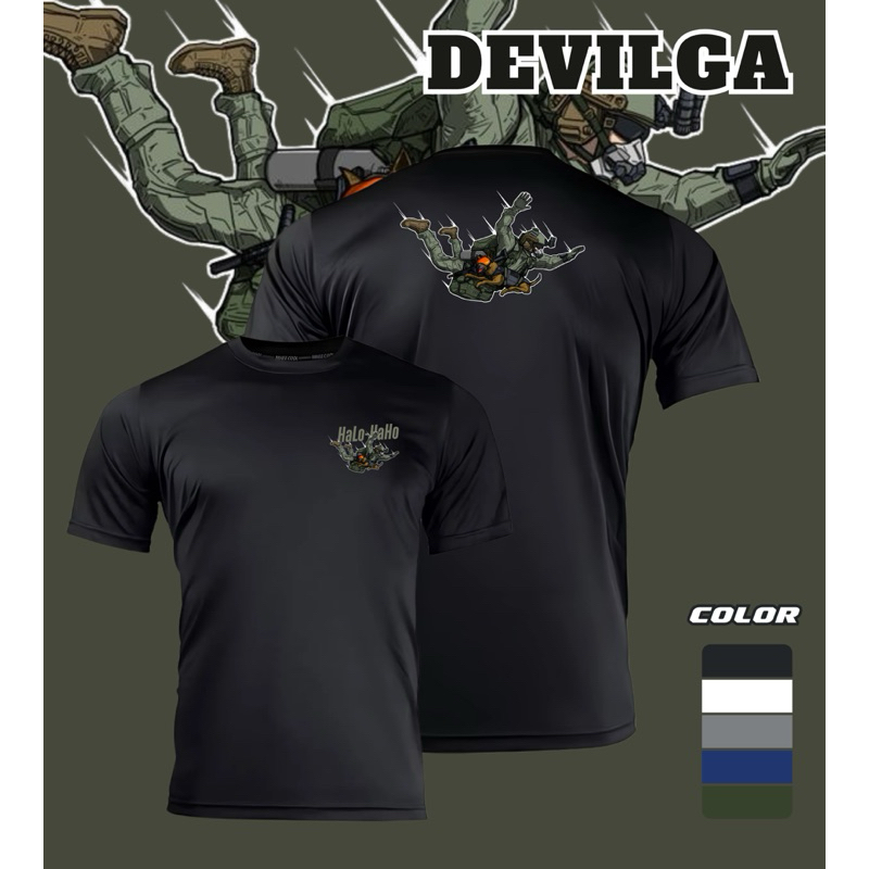 เสื้อยืดTACTICAL โดดร่มทางยุทธวิธี HaLo-HaHo ผ้าไมโครโพลีเอสเตอร์100 แห้งไว้ระบายอากาศดี