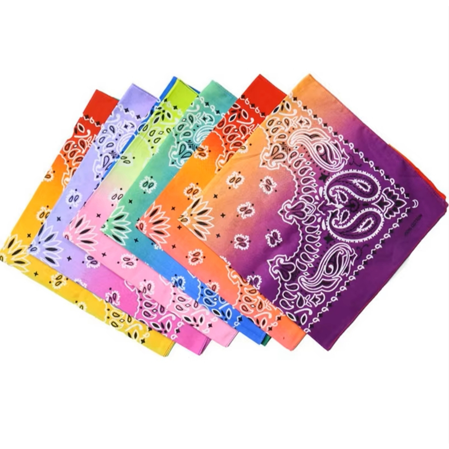 ผ้าเช็ดหน้า สำหรับ พันคอ โพกหัว แบบสลับสี มาใหม่ ผืนใหญ่ 54x54 ซม. (22x22 นิ้ว) พร้อมส่ง