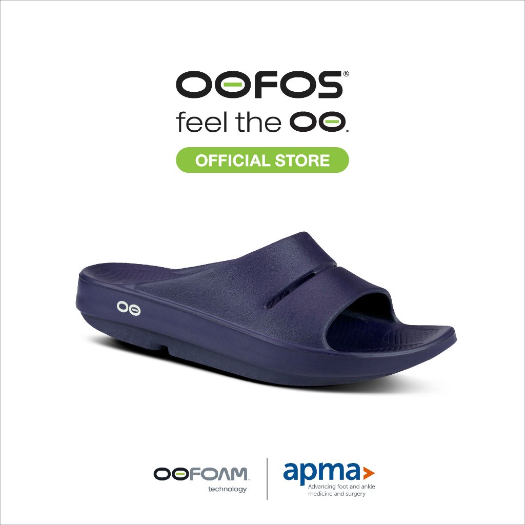 OOFOS Ooahh Navy รองเท้าเพื่อการฟื้นฟู