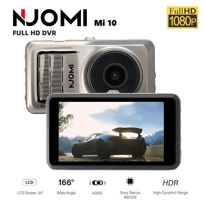กล้องติดรถยนต์ Nuomi Mi10 FULL HD 1080p WDR G-Sensor Car Dash Cam ภาพคมชัด บันทึกวนทับ มุมมองกว้าง