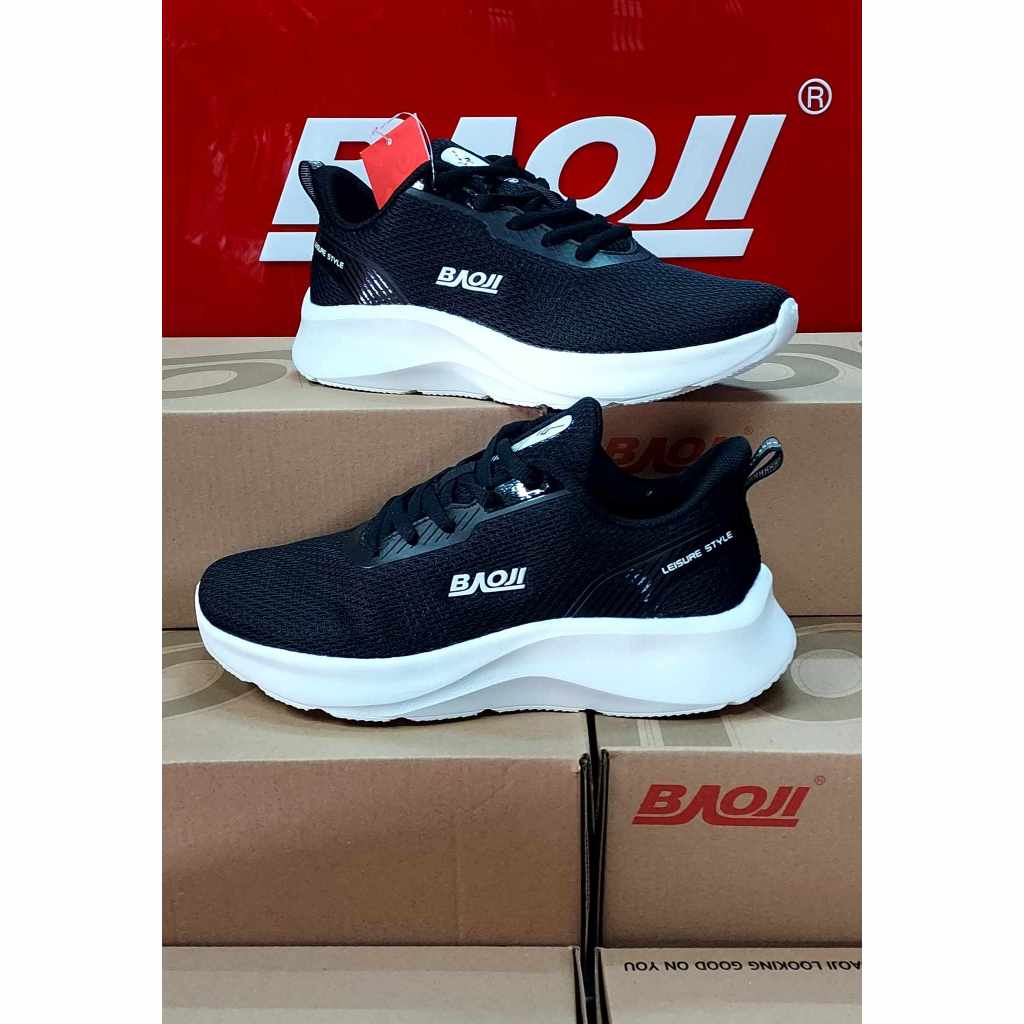 BAOJI บาโอจิ แท้100% รองเท้าผ้าใบผู้หญิง รุ่น BJW 832 สีดำขาวใ ส่ออกกำลังกายได้