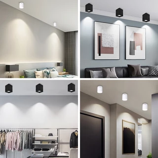 👉3สี หลอดไฟฟรี LED โคมกระป๋อง โคมไฟดาวน์ไลท์ ขั้ว e27 Downlight ดาวน์ไลท์ ติดลอย 6” และ 5” ดาวไลท์ โคมไฟ โคมโคมติดลอย