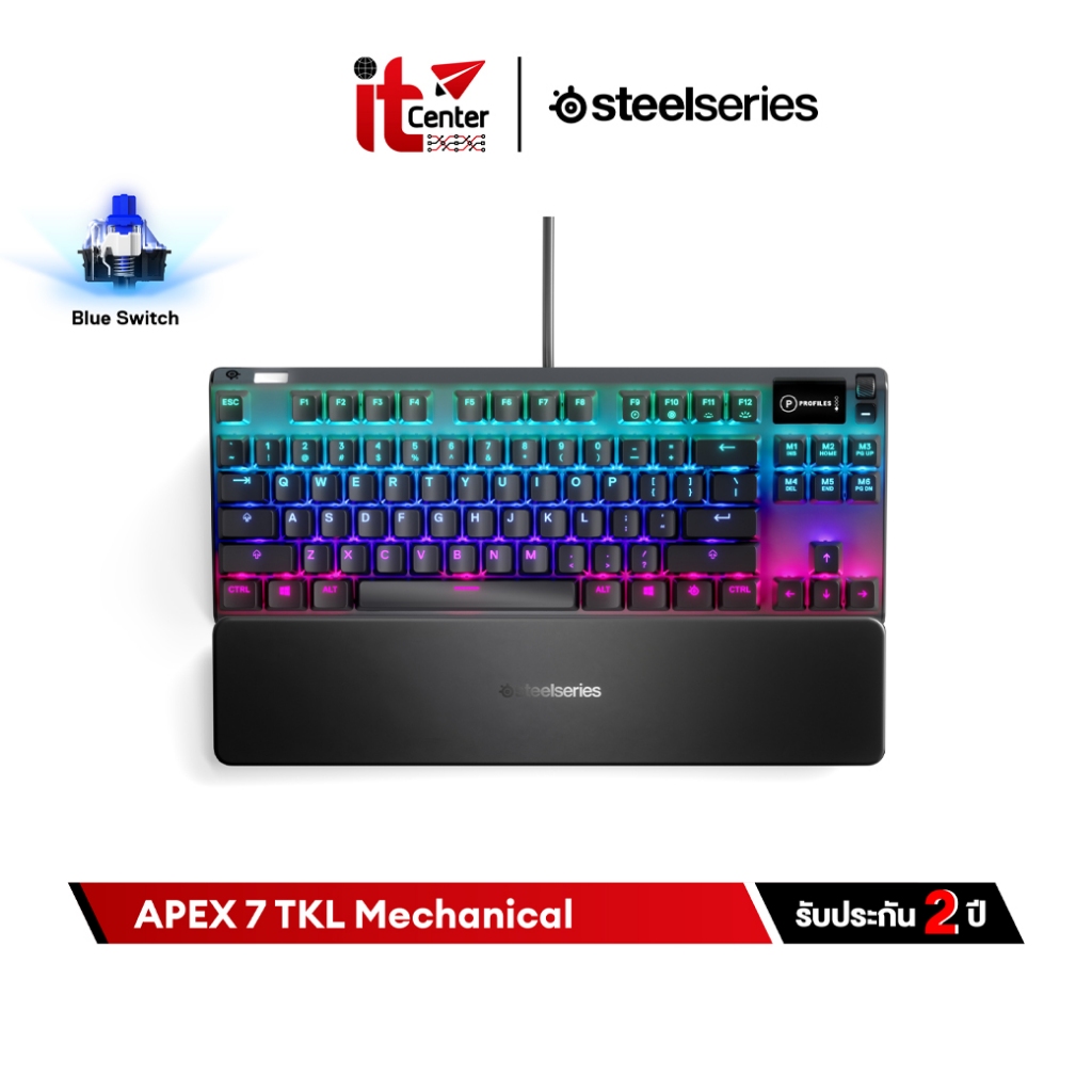 SteelSeries Apex 7 TKL Mechanical Gaming Keyboard คีบอร์ดเกมมิ่งแมคคานิคอล ไฟ RGB ปุ่ม US