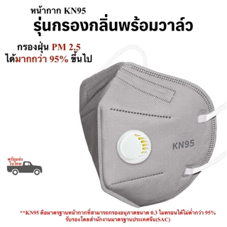 หน้ากากกรองฝุ่น PM2.5 มาตรฐาน KN95 ป้องกันละอองขนาดเล็กได้ 95% ขึ้นไป พร้อมส่งในไทย