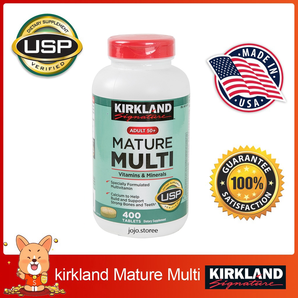 (Exp.05/2027) kirkland Mature Multi Vitamin Adult 50+ 400 เม็ด วิตามินรวม สำหรับวัยทอง 50ปีขึ้นไป