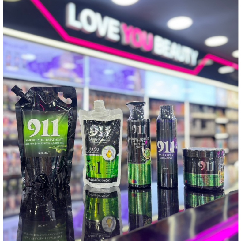 ผลิตภัณฑ์บำรุงเส้นผม 911 ไนล์วันวัน มี 4สูตร ทรีทเม้นท์ / ครีมยืดผม / แชมพู / เซรั่ม บำรุงผมแห้งเสีย