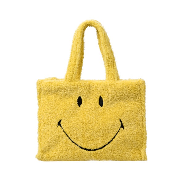 SMILEY® HOLIDAY YELLOW FLUFFY TOTE BAG (ใบใหญ่)