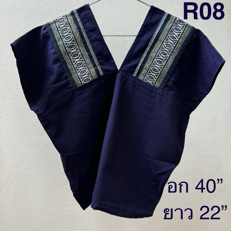 ลดล้างสต๊อกเสื้อผ้าฝ้าย แต่งรายผ้าทอ ลายพื้นเมือง คละแบบ ทรงโอเวอร์ไซส์  ผ้าทอแท้ งานทำมือ ใส่สบาย - รูปที่ 7