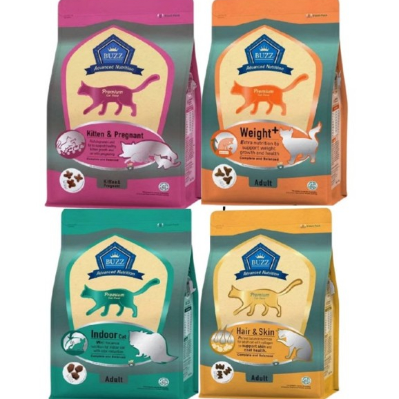 Buzz Advance Nutrition อาหารแมวขนาด 1 Kg เกรด Premium หลากหลายสูตร ส่งเสริมสุขภาพร่างกาย*โปรดอ่านรายละเอียดก่อนสั่งซื้อ
