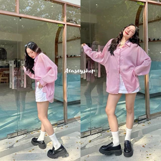 Acasey เสื้อเชิ้ตผู้หญิง แขนยาว เกาหลีเกาใจ รุ่น wanwan Shirt #8033