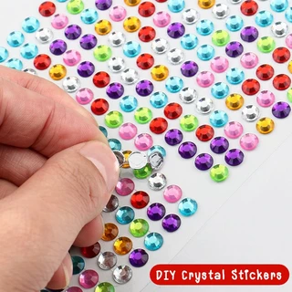 [พร้อมส่ง] 6/5/4/3mm. สติ๊กเกอร์ คริสตัล เพชร DIY Acrylic Crystal Diamond Sticker Decoration ตกแต่ง หนังสือ งานฝีมือ