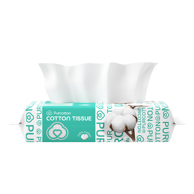 Purcotton Tissue ทิชชูผ้าฝ้าย 45กรัม บรรจุ 60แผ่น ( 20×20 ซม. ) ราคา ถูกที่สุด ดีลบีเคเค แกลเลอรีภาพที่ 4