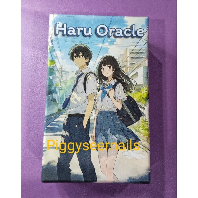 ส่งฟรี✅ไพ่แท้ มือ2(สภาพสะสม) Haru Oracle ขอบสีฟ้ากลิตเตอร์สะท้อนแสง