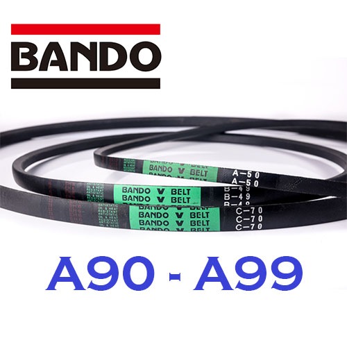 สายพาน BANDO V-BELT A90- A99 ร่อง A (12.7 มม.) สายพานร่องวี A90 A91 A92 A93 A94 A95 A96 A97 A98 A99 *มีครบทุกขนาด*