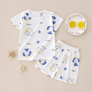 ชุดเซ็ตเด็กแขนสั้น ผ้าใยไผ่ เย็นสบาย นุ่มนิ่ม (6 เดือน - 3 ปี) S7 เสื้อเด็ก พร้อมกางเกง เสื้อผ้าเด็กอ่อน ใส่สบาย ไม่ร้อน