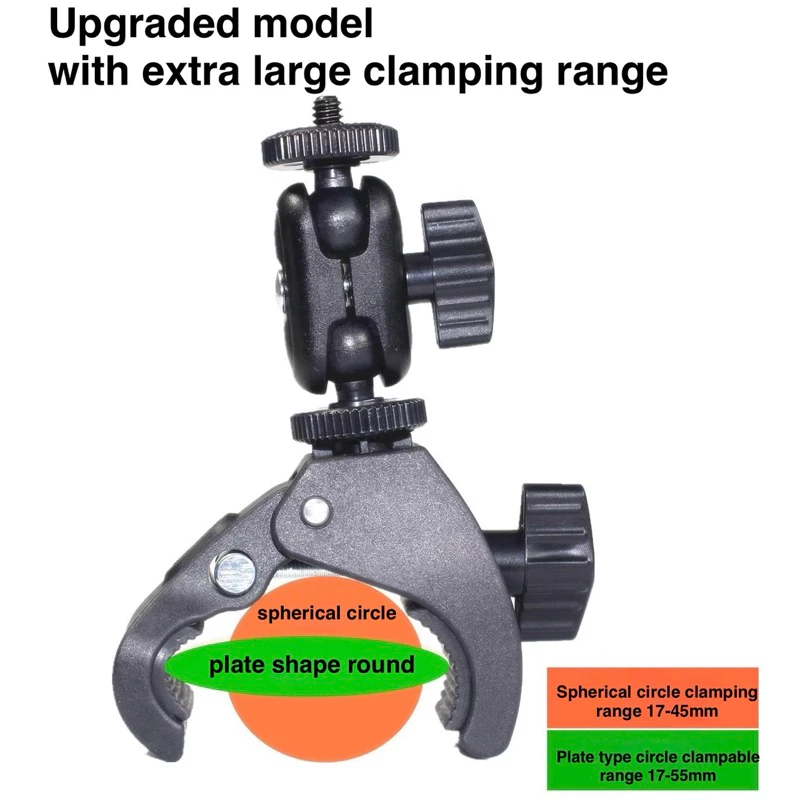 ขาจับแฮนด์ พร้อมหัวบอล2ตำแหน่ง สำหรับ Gopro , DJI OSMO ACTION , Insta360 , Action camera  Bike Clip & Double Ball head thumbnail 8
