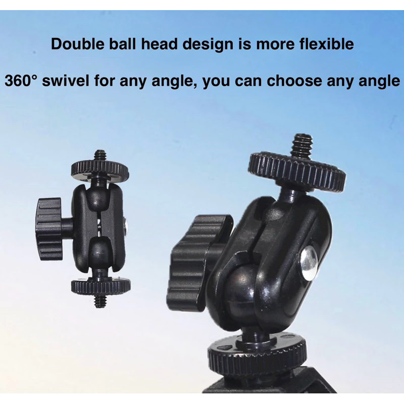 ขาจับแฮนด์ พร้อมหัวบอล2ตำแหน่ง สำหรับ Gopro , DJI OSMO ACTION , Insta360 , Action camera  Bike Clip & Double Ball head thumbnail 9