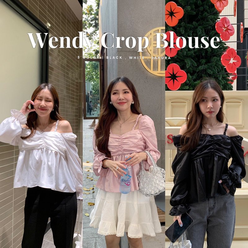 SOMEDRESS | Wendy Crop Blouse เสื้อครอปผ้าซาติน