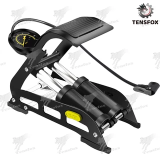 Tensfox สูบลมแบบเท้าเหยียบ สูบลมพกพา สูบลมเท้าเหยียบ สูบลมไว เครื่องสูบลม แบบท่อคู่ มีเกจจ์