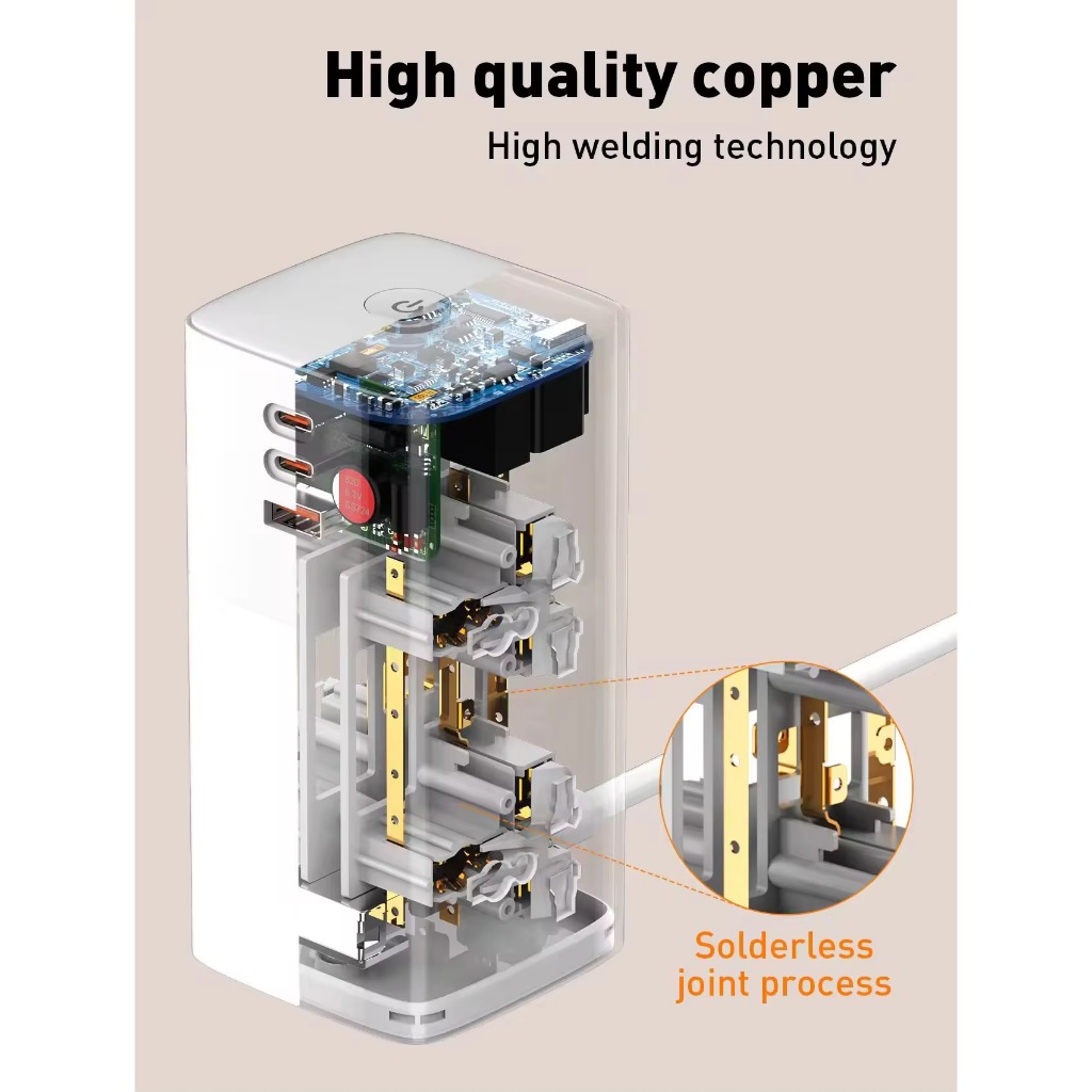 LDNIO SC4383 2500W รางปลั๊กไฟ เดสก์ท็อป พร้อมทื่ชาร์จมือถือ แท็บเหล็กUSB/Type-c ชาร์จเล็ว70W - รูปที่ 3