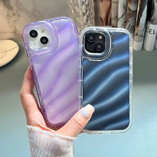 เคสเลเซอร์ใส TPU For iPhone 16 11 13 12 14 15 Pro Max 6 7 8 Plus XR XS Max 15 Pro Max 14plus 13pro ฝาครอบโทรศัพท์กันกระแ