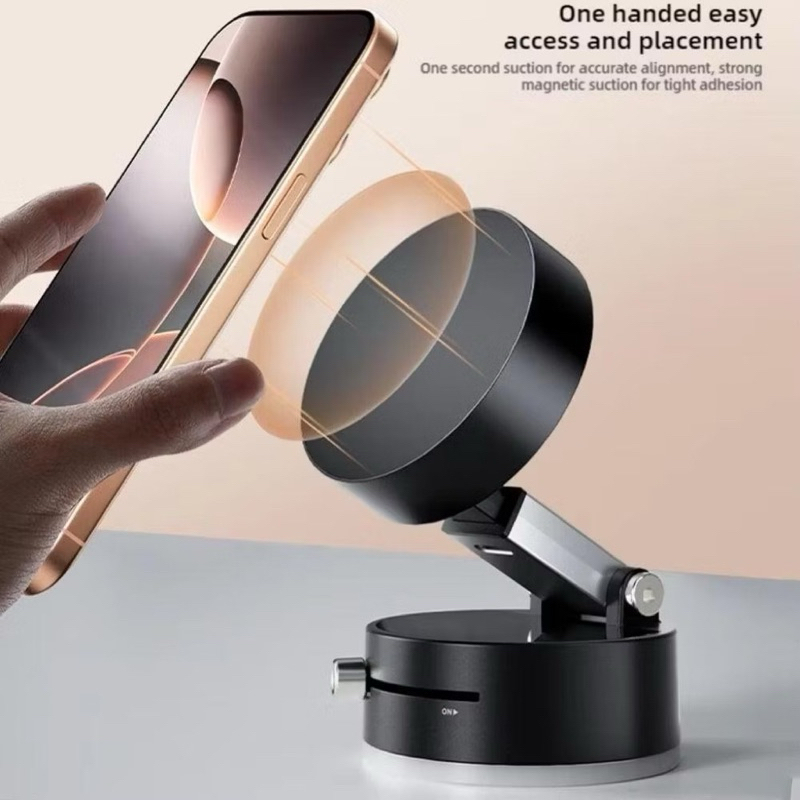 A2 ที่วางโทรศัพท์มือถือ, หมุนได้ 360°, ถ้วยดูด แม่เหล็ก, ดูดเต็มรูปแบบ, ปรับได้, เหมาะสำหรับ ที่วางในรถยนต์, ดูดแม่เหล็ก