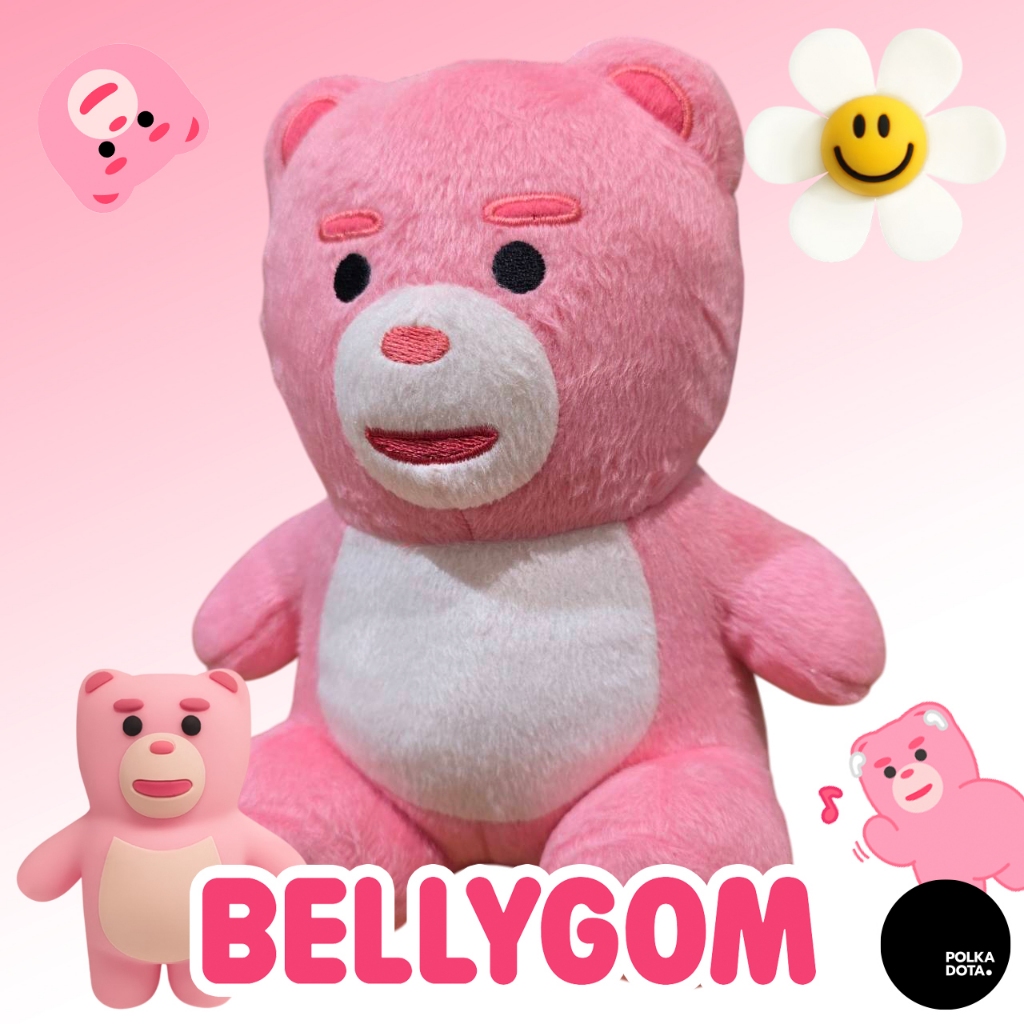 [พร้อมส่ง] ตุ๊กตาแบรี่กอม (BellyGom) เจ้าหมีเกาหลีสีชมพูสุดน่ารัก ตัวแน่นๆ ขนาด 7 นิ้ว-12 นิ้ว (สินค้าลิขสิทธิ์แท้ 100%)