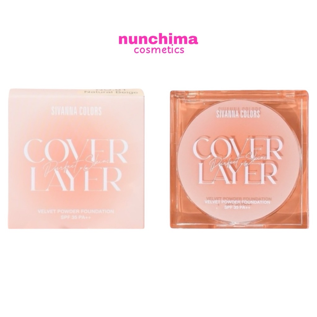 HF709 Sivanna Colors Cover Layer Velvet Powder Foundation SPF35 PA+++ ซีเวนน่า คัพเวอร์ เลเยอร์ เวลเวท พาวเดอร์ แป้งพัฟ