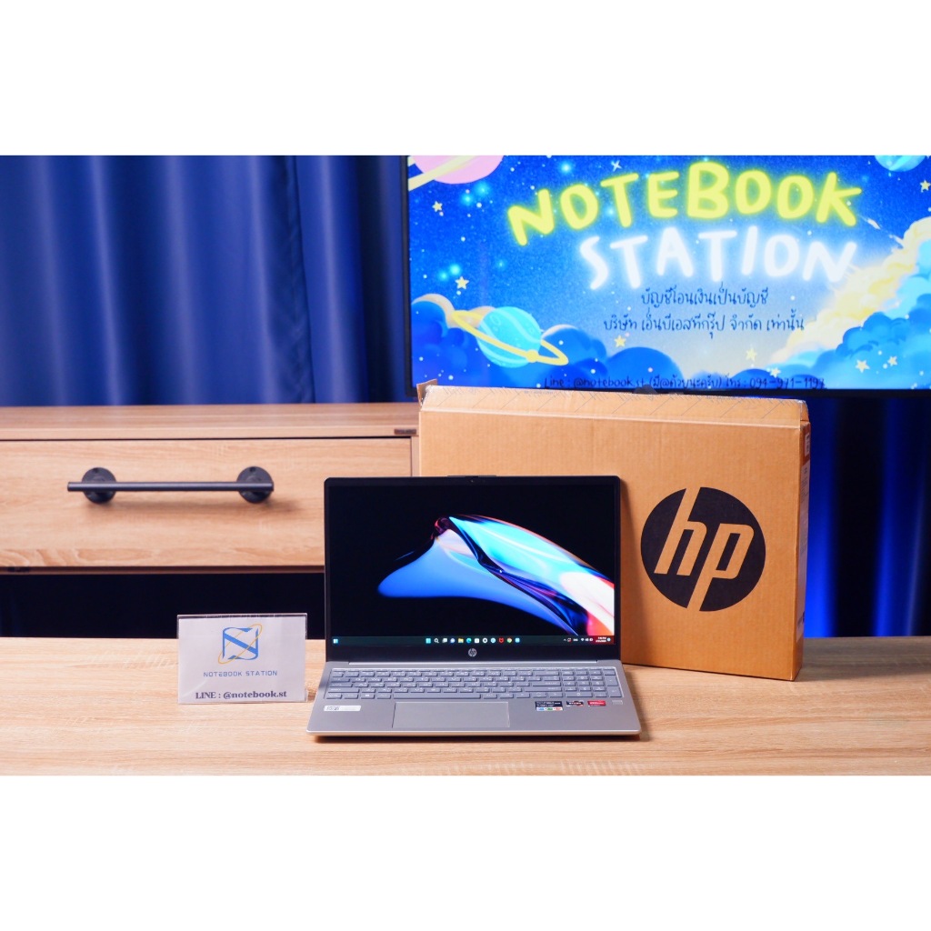 (แกะกล่องมือหนึ่ง)HP 15 Ryzen5-7530U Ram12 SSD512 จอ15.6 FHD 100%sRGB แถม Ms office แท้ ราคาเพียง 15