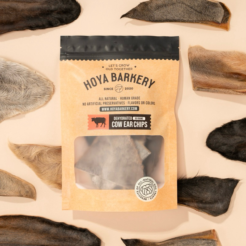 หูวัวแผ่น หูวัวหั่นยาว หูวัวเต็มใบ หูวัวอบแห้ง Cow Ear and Whole Ear ขนมน้องหมา Hoya Barkery