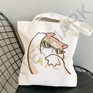 กระเป๋าผ้า มินิมอล 10 ลายแมว ขนาด 34*37cm Tote Bag TT-127