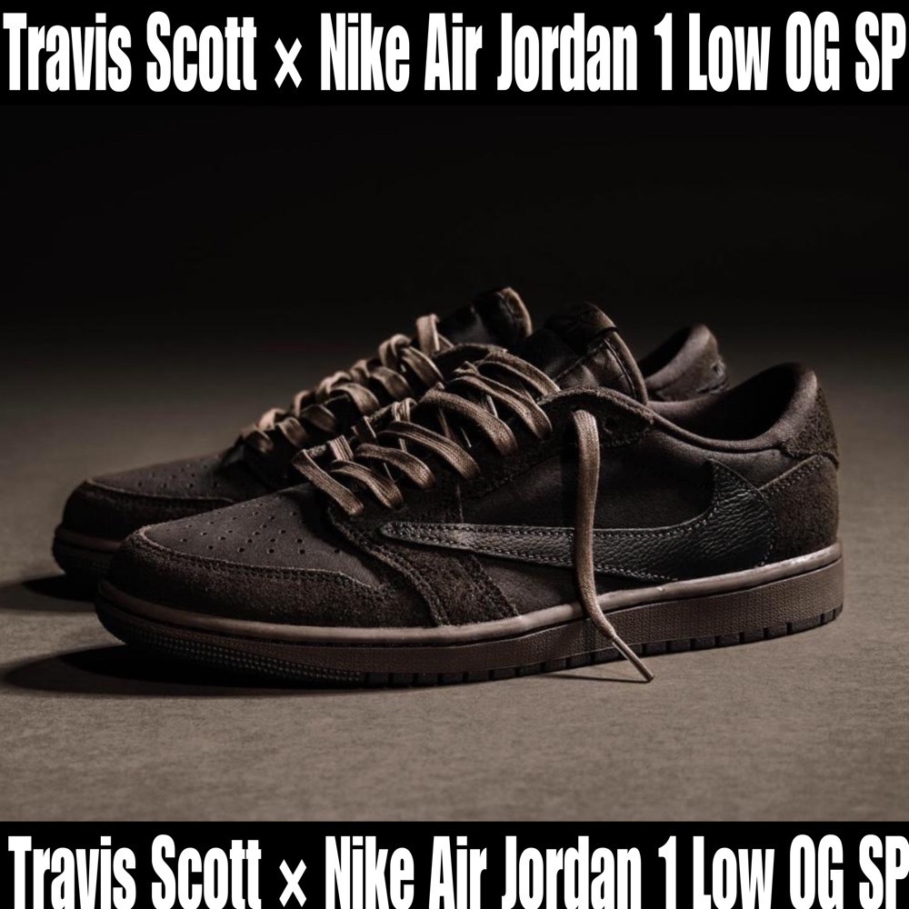 🇰🇷Jordan 1 x Travis Scott Retro Low OG SP Velvet Brown and Dark Mocha DM7866-202-  preorderoppa