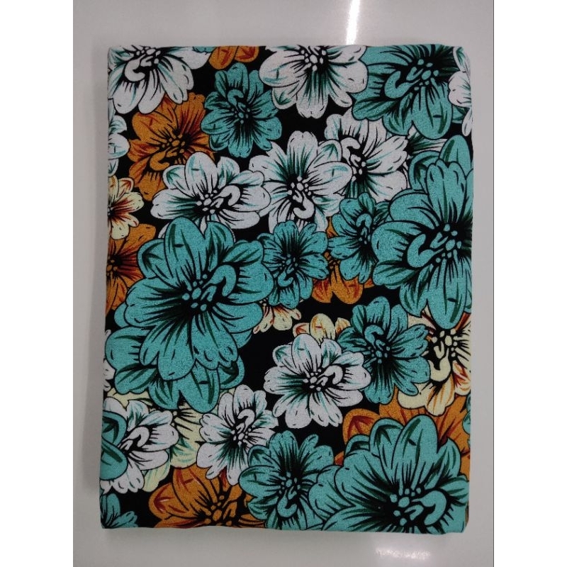 ผ้าสปัน ผ้าแมมเบิร์ต เนื้อนิ่มมาก ลาย Dahlia ชุด 2 สี รูปที่ 5