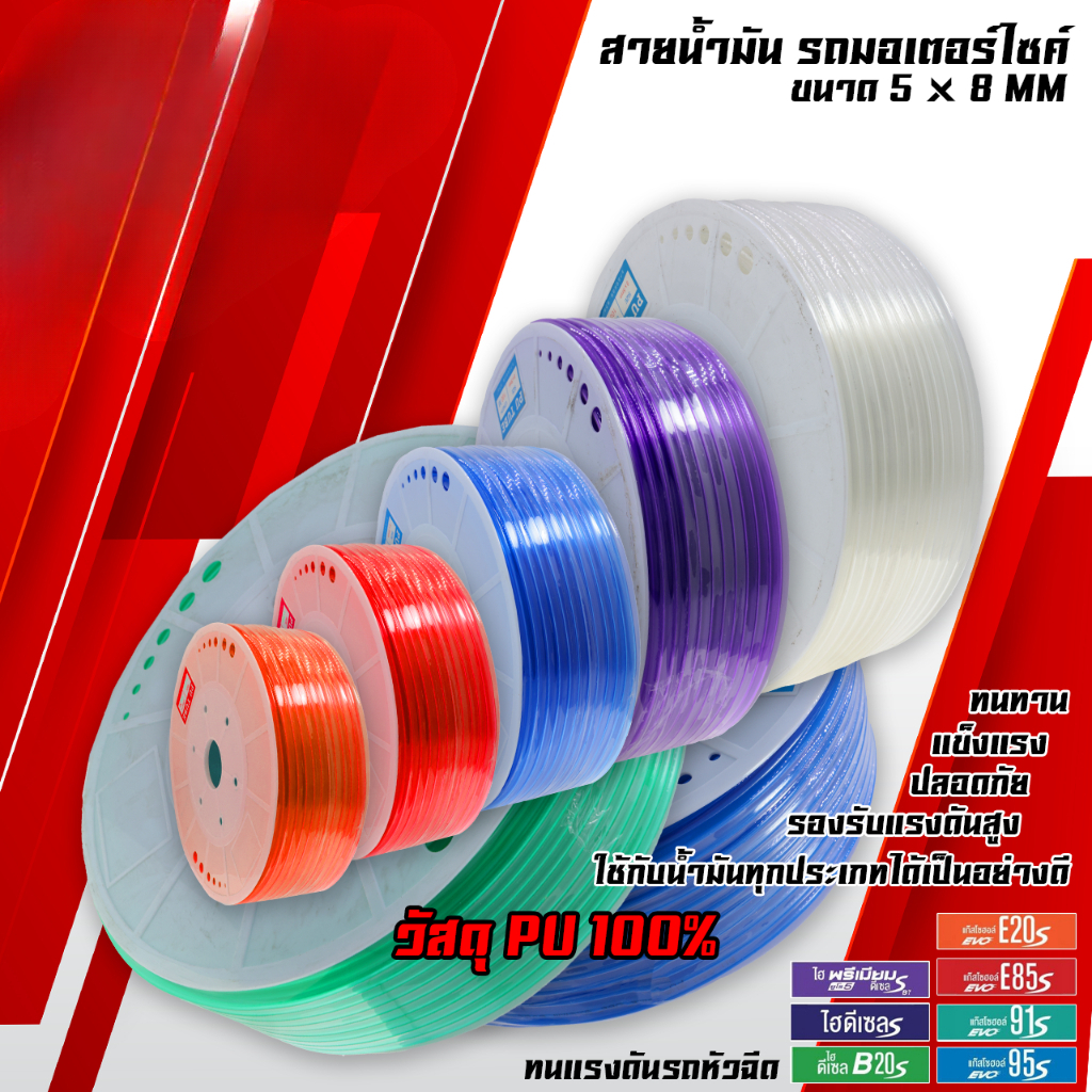 สายน้ำมันทนแรงดัน รถหัวฉีด ยาว 3-4-5เมตร (*เพิ่มขนาดความยาวได้ตามที่ต้องการ) ทนทานต่อน้ำมันทุกชนิด