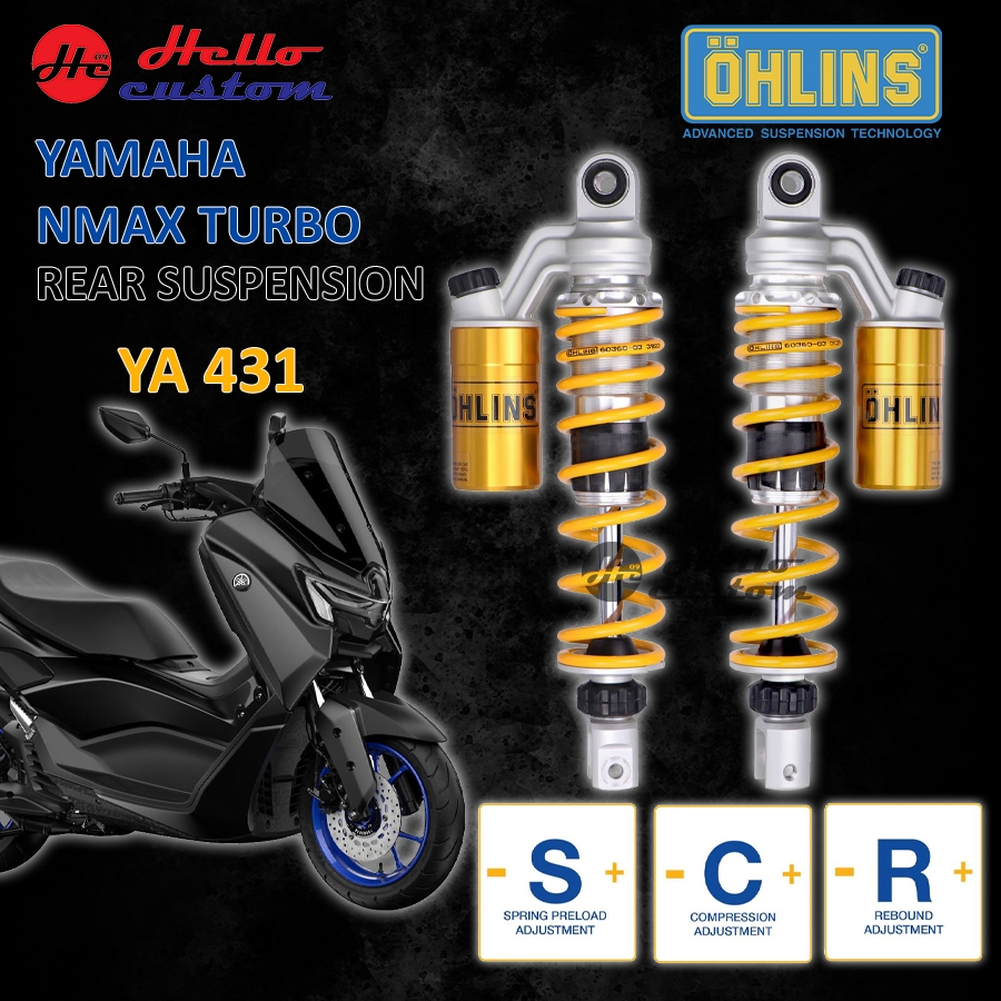 โช้คหลัง OHLINS YA431  New Nmax TURBO 2025 Rear Shock Nmax155 TURBO 2025