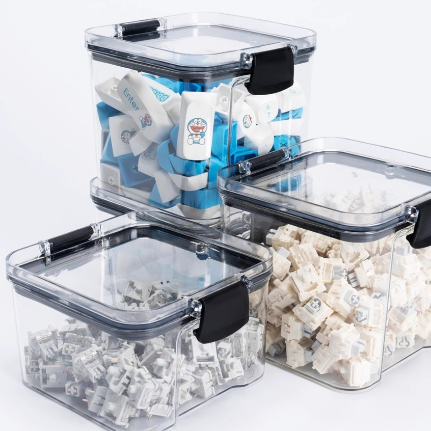 🍀Mechanical keyboard switch storage jar, sealed display jar, storage container, transparent, dustpro