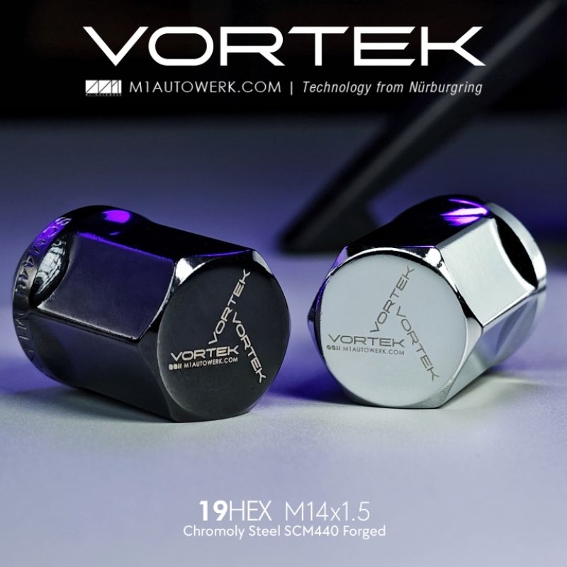 M1 VORTEK น๊อตล้อฟอร์จ M14x1.5 โครโมลี่สตีล เคลือบไทเทเนี่ยม Tesla Seal Alphard40 Denza CR-V (G6) Mu