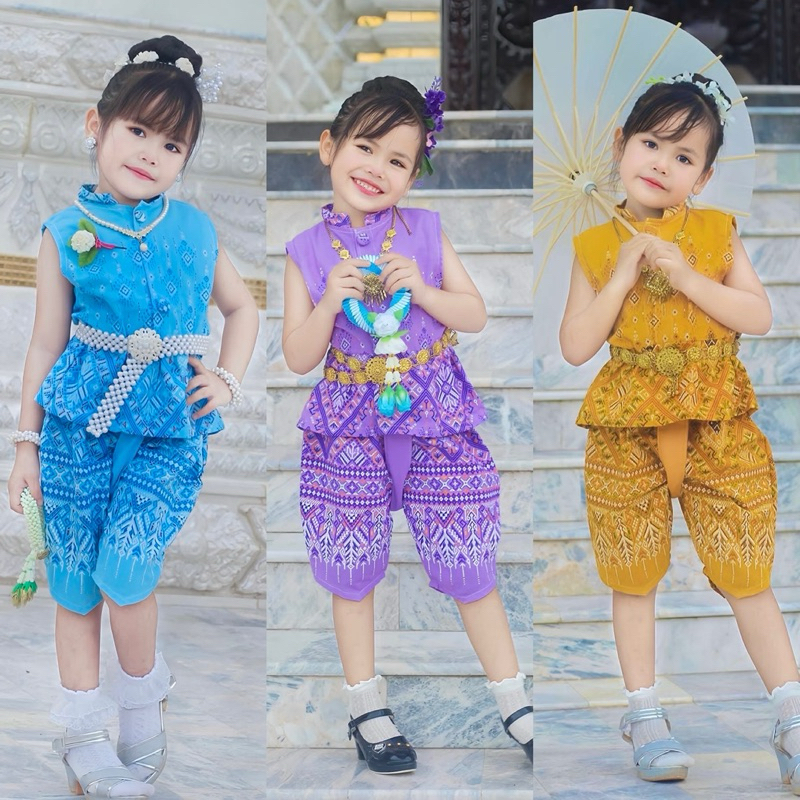 ชุดไทยเด็กผู้หญิง  วันแม่ 1-7ขวบ ผ้าดีมาก