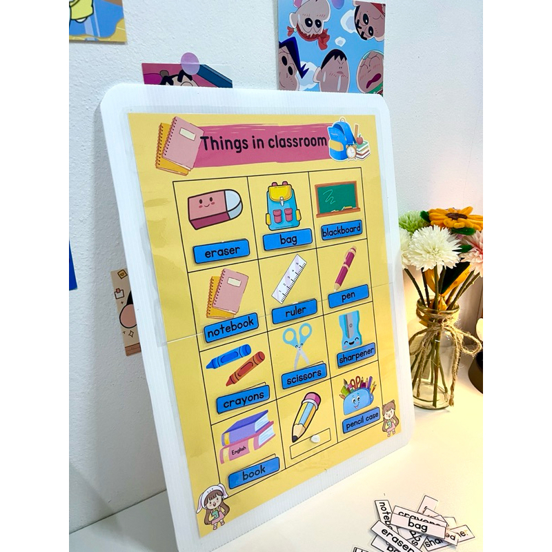 จับคุ่คำศัพท์ เรื่อง Things in classroom