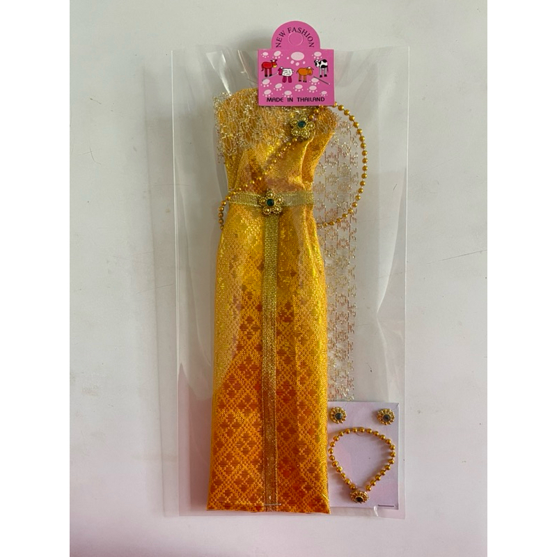 ชุดไทยจิ๋วแก้บน ชุดไทยจิ๋วถวาย พร้อมเครื่องประดับ(มีทุกสี)