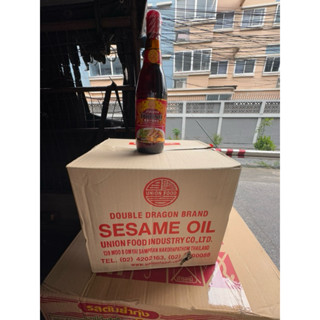 !!ขายยกลัง!! น้ำมันงาจีน ตรามังกรคู่ (12 x630 มล.)