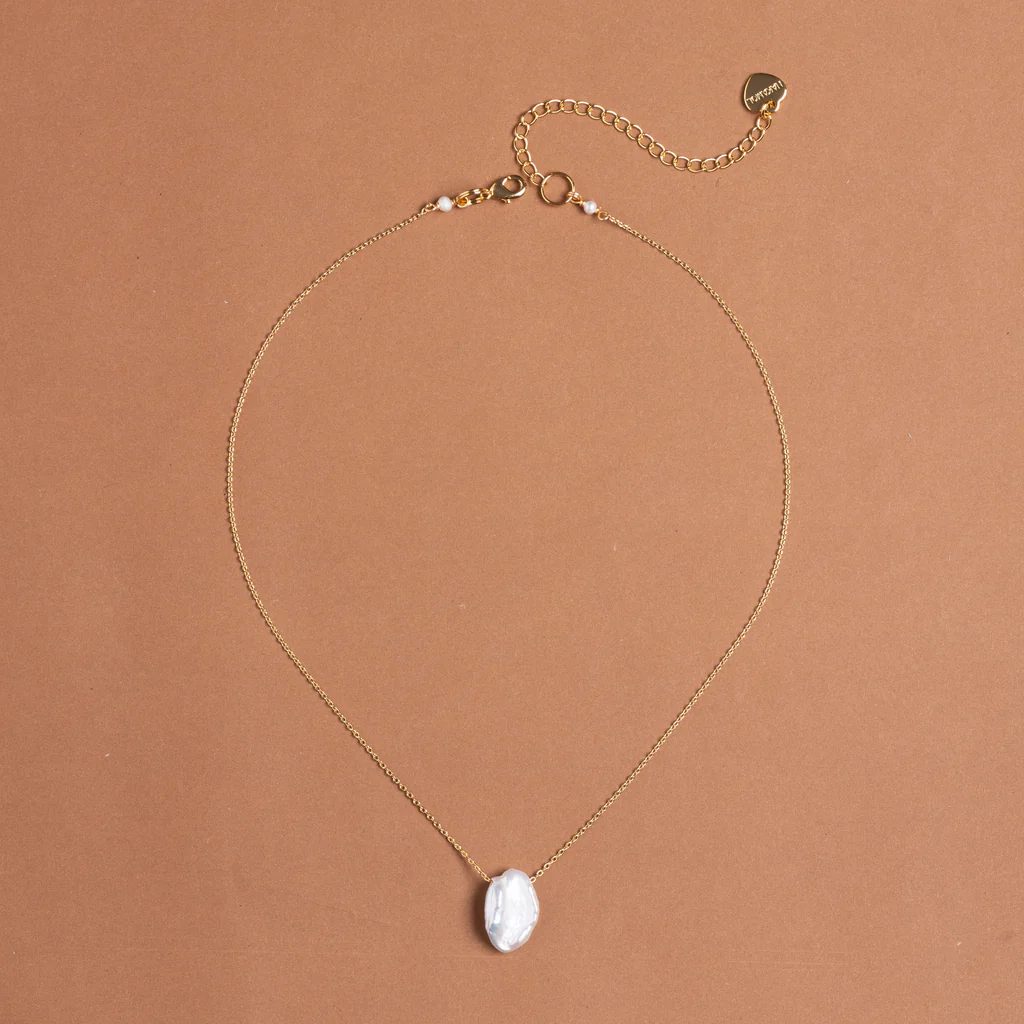 WHITE PEARL DELICATE CHAIN NECKLACEสร้อยคอจี้มุก