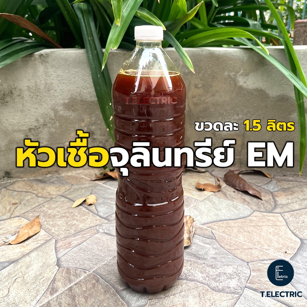 EM หัวเชื้อจุลินทรีย์อีเอ็ม สูตรเข้มข้น ขวดใหญ่ 1.5 ลิตร ปรับสภาพดินและน้ำ หัวเชื้อจุลินทรีย์สังเคราะห์แสง น้ำยาเร่งราก