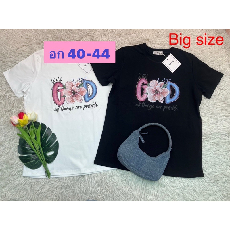 เสื้อยืดป้ายME : Oversize  อก 40 ลายG🌸D