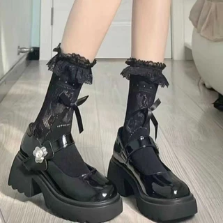 พร้อมส่งจากไทย ถุงเท้าลูกไม้ น่ารัก ผ้านุ่ม สไตล์โลลิต้า Free Size NO.103