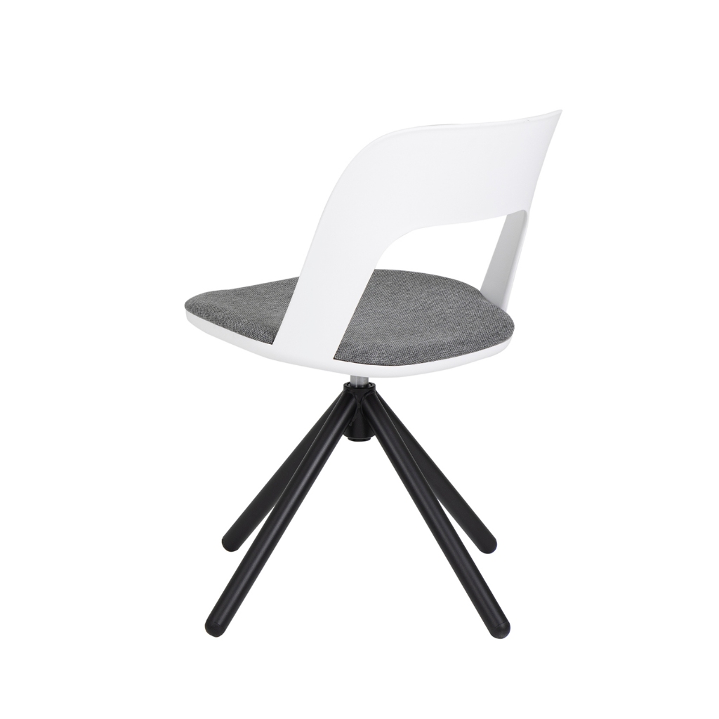 Modernform เก้าอี้อเนกประสงค์ รุ่น VELA เบาะผ้าเทา พนักพิงพลาสติก ขาเหล็กสีดำ - รูปที่ 7