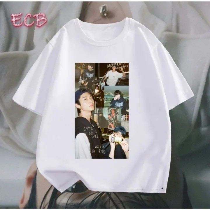 Byeon WooSeok Asia Fanmeeting Tourเสื้อคอกลมแขนสั้นคอกลมผลิตจากผ้าคอตตอนสวมใส่สบายระบายอากาศได้ดีS-3
